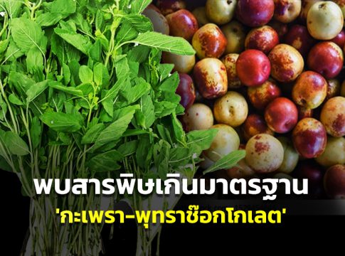 พบ 'กะเพรา-พุทราช๊อกโกเลต' มีสารพิษตกค้างมากสุด