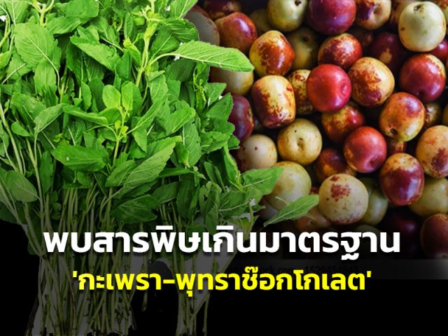 พบ 'กะเพรา-พุทราช๊อกโกเลต' มีสารพิษตกค้างมากสุด